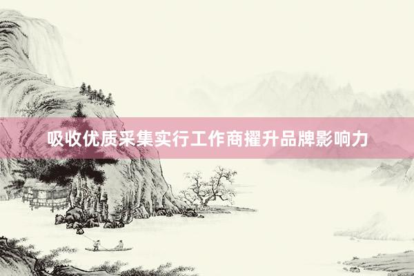 吸收优质采集实行工作商擢升品牌影响力