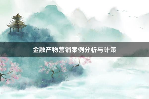 金融产物营销案例分析与计策